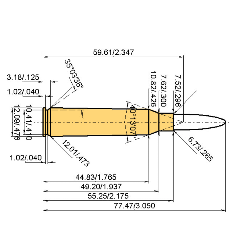.256 Mag. Gibbs Calibres Dimensiones y especificaciones técnicas