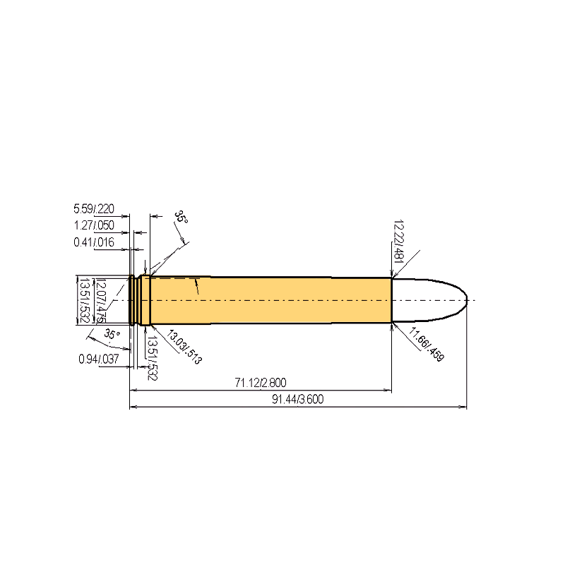.458 Lott Calibres Dimensiones y especificaciones técnicas