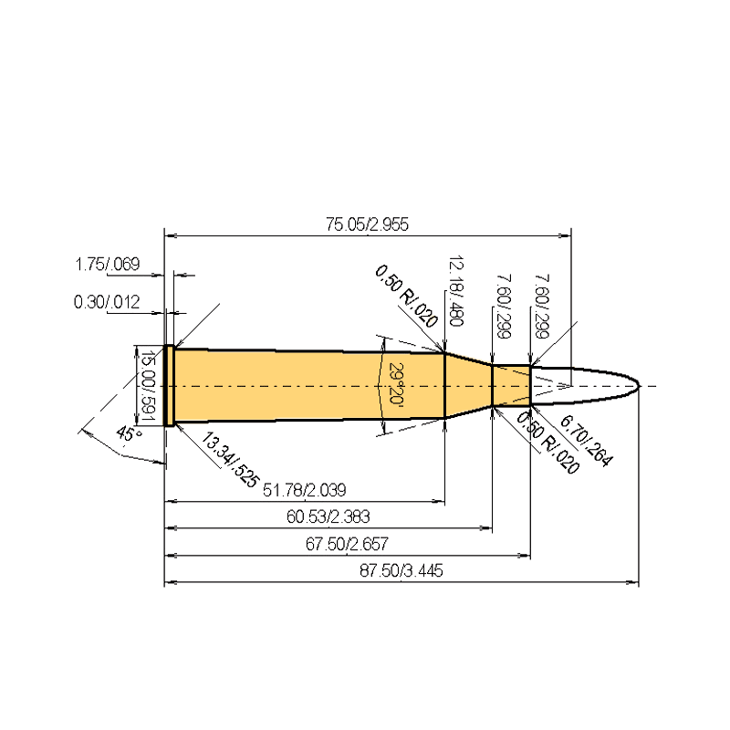 6.5 x 68 R Calibres Dimensiones y especificaciones técnicas 6.5 x 68 R Calibres Dimensiones y especificaciones técnicas