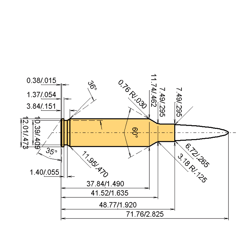 65creedmoor Calibres Dimensiones y especificaciones técnicas