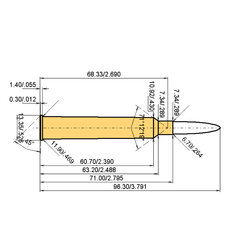 6.5 x 72 R Calibres Dimensiones y especificaciones técnicas